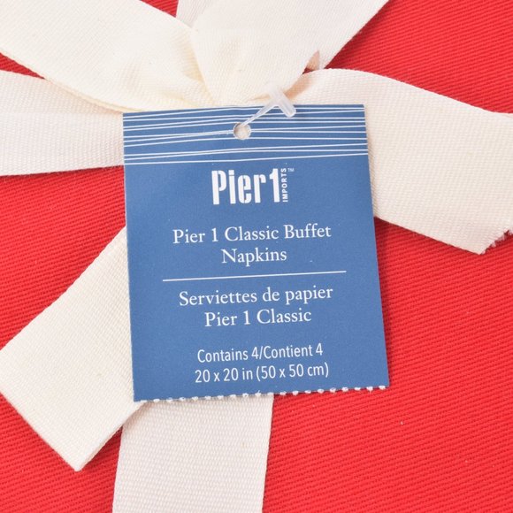 Pier 1 Classic Buffet Napkins Red Set of 4  New Special Occasion Holiday Love - Picture 9 of 13